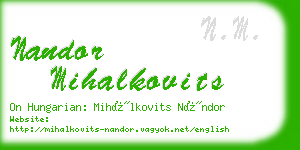 nandor mihalkovits business card